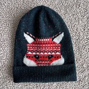 Autumn Cashmere Peak-Boo Fair Isle Fox beanie